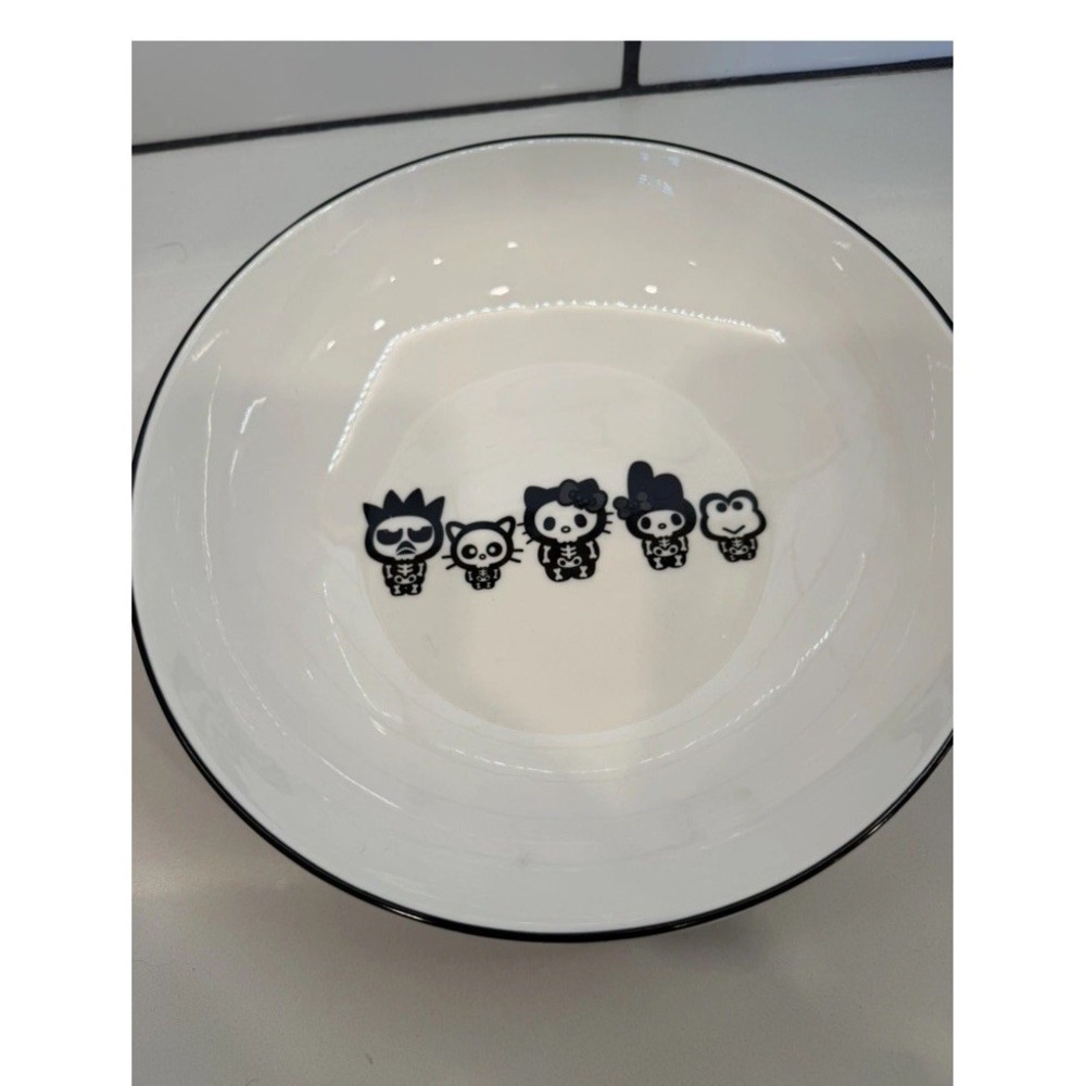Hello Kitty And Friends Halloween Skeleton Bowls -Set Of Two In Black And White
